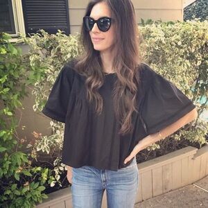 Anine Binge XS Black popover cotton blouse